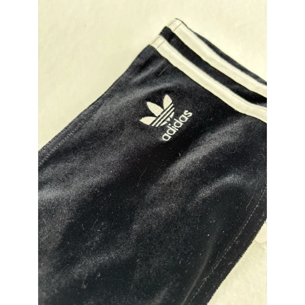adidas BRA Women's Bandeau Strapless Bra Black/White Velour Size S